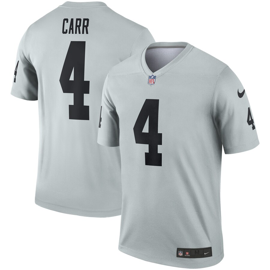 Men Oakland Raiders #4 Carr Grey Limited NFL Jerseys->oakland raiders->NFL Jersey